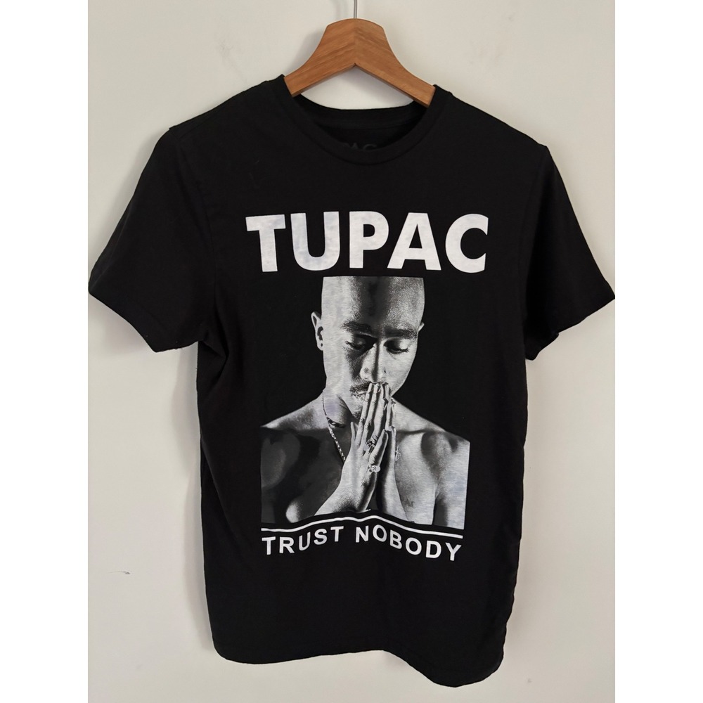 2Pac Shakur Trust Nobody Graphic T-Shirt Mens Small Black Hip Hop Tee